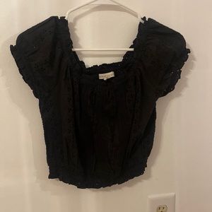 black cropped shirt